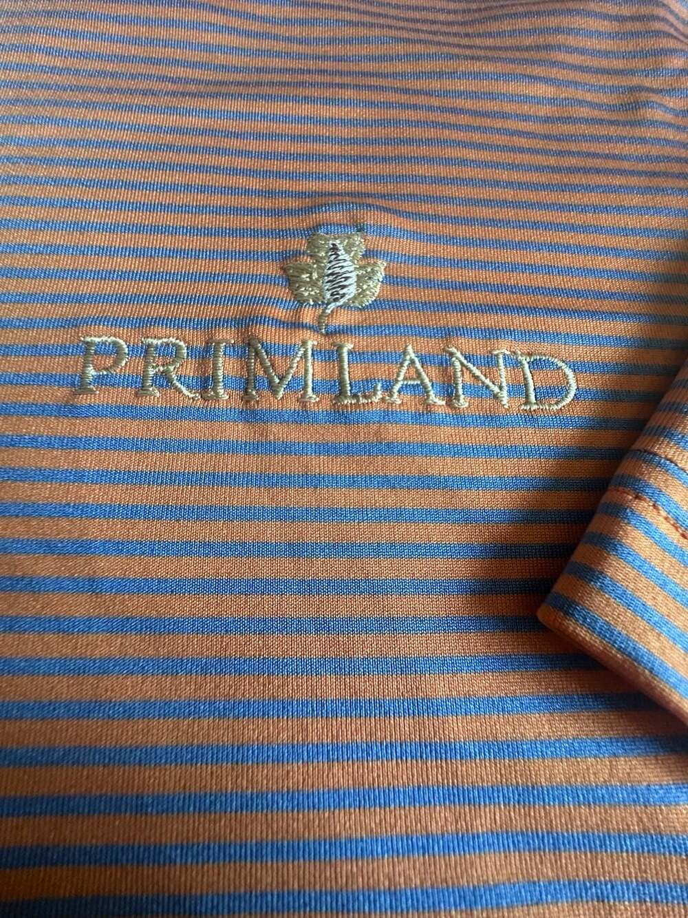 Fairway & Greene Primland Striped Golf Polo Size XL Orange Blue
